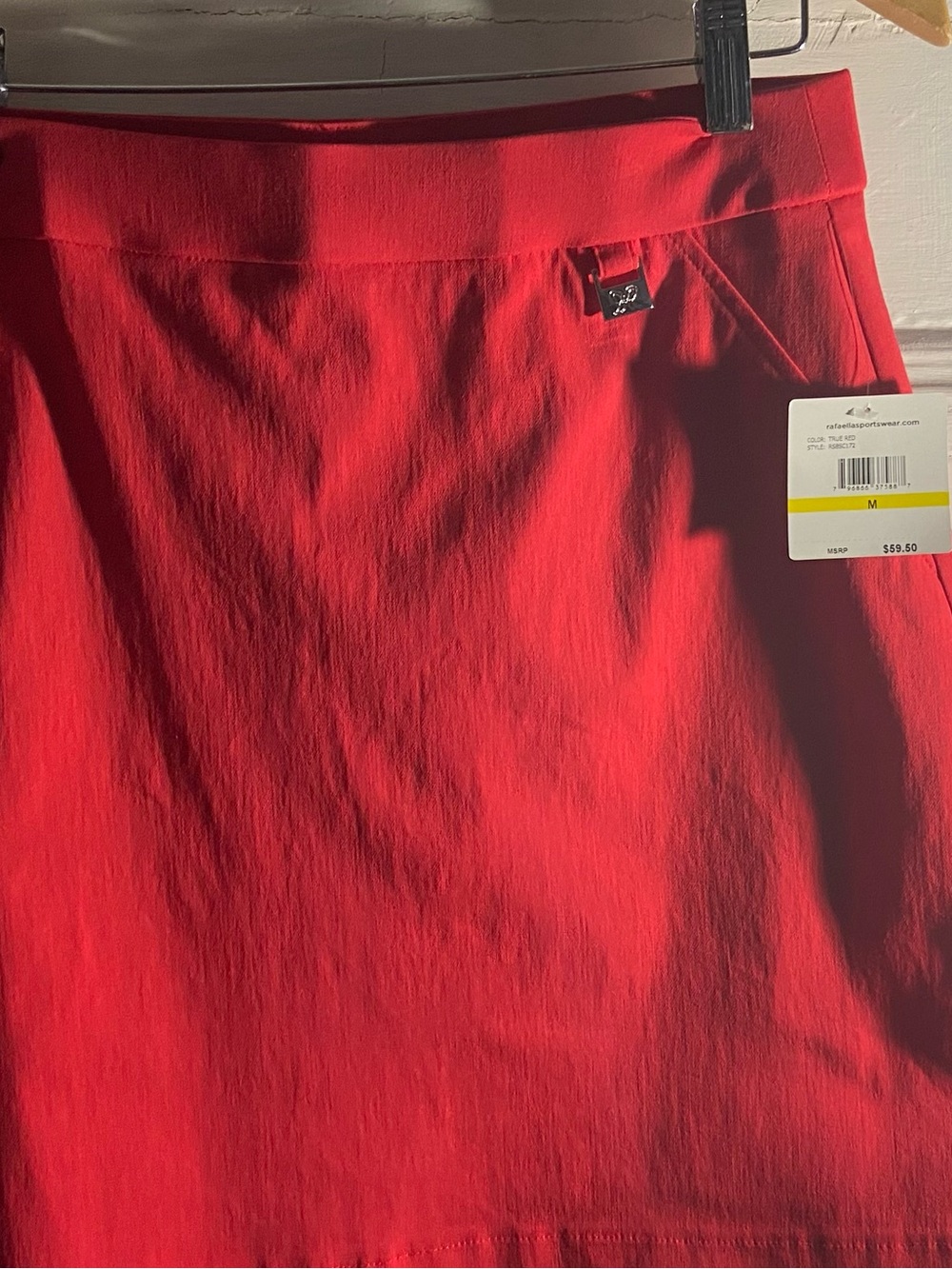 Rafaella Vibrant Red Mini Skirt with Silver Logo Accent - Picture 8 of 9